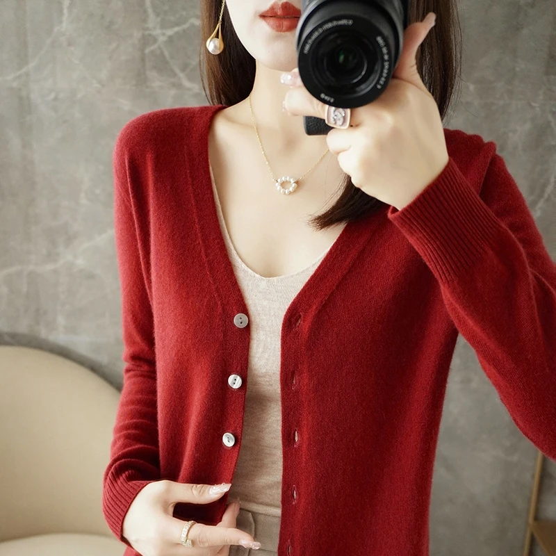 2024 New V-Neck Temperament Small Fragrant Wind Women Loose Sweater Sweater All Sweater Coat Special Offer Cardigan ZHI D035 - Image 19