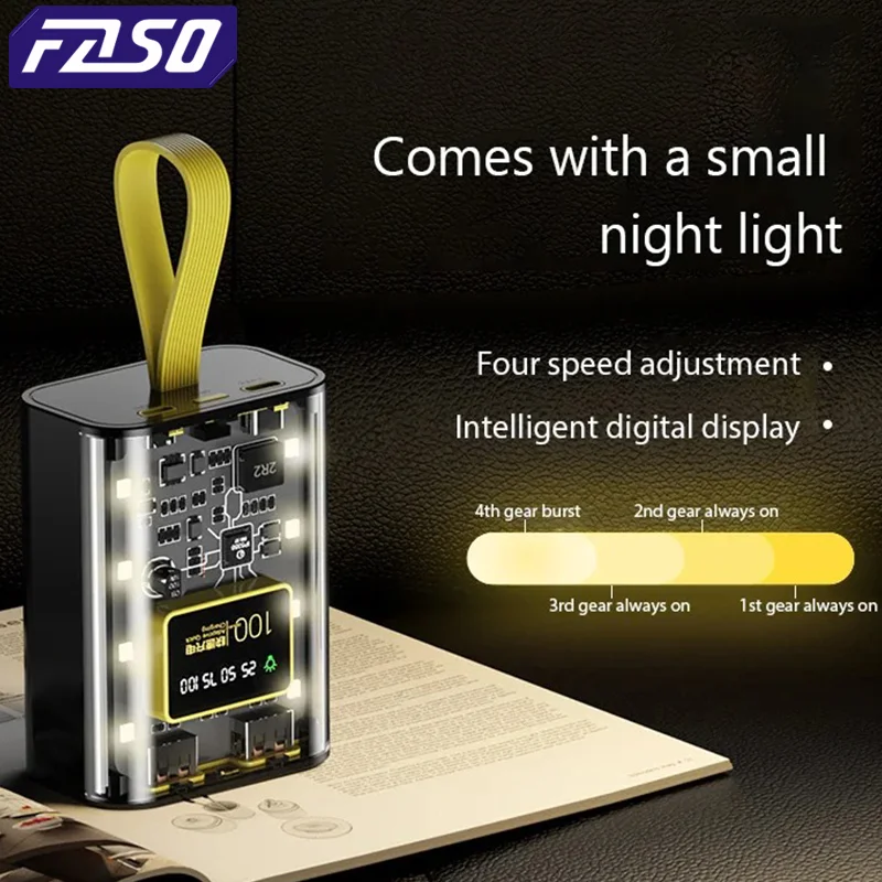 FASO 3*18650 Power Bank Cases Battery Storage Night Light Dual USB Charge DIY Shell for iPhone Xiaomi 18650 Battery Storage Box - Image 4