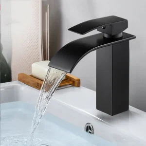 Waterfall Wash Basin Stainless Steel High And Low Faucet Black Hot And Cold Toilet Wash Basin Bathroom Home