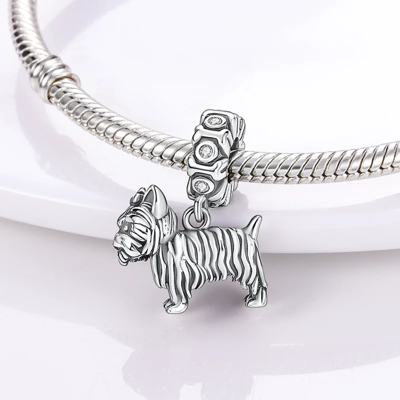 Original 925 Sterling Silver Cute Dog Pet Charms Beads Pendants Fit S925 Bracelet Necklace Fine DIY Jewelry - Image 2