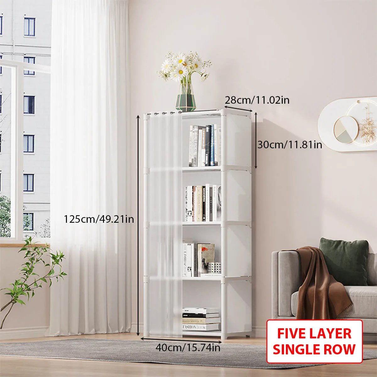 Dustproof Wardrobe Multi-layer Storage Rack Storage Cabinet DIY Multilayer Furniture Curtains Portable Clothes Organizer Cabinet - Image 7