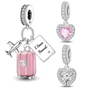 Fit Pan 925 Original Bracelets Love Heart Flower Four Leaf Clover Turtle 925 Silver Charms Beads DIY Birthday Jewelry Gift