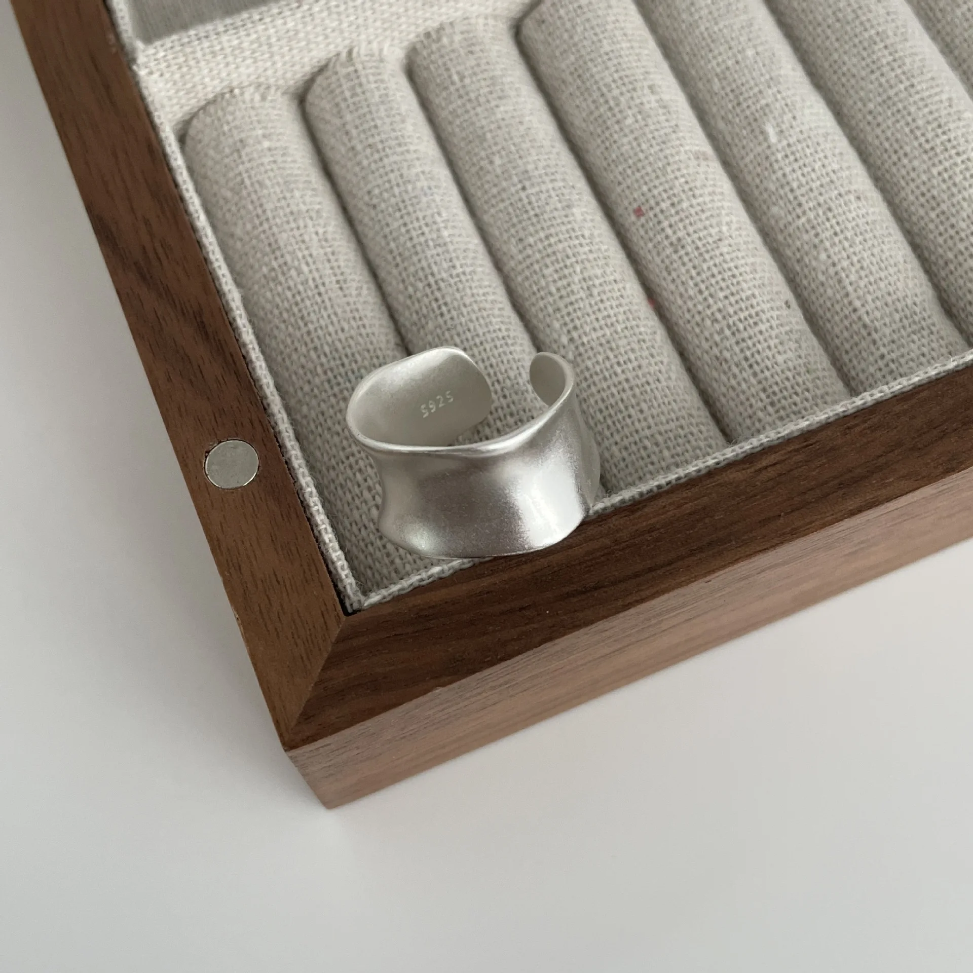 925 Sterling Silver Ring For Women Jewelry Wide Simple Open Vintage Handmade Ring Allergy For Party Birthday Gift - Image 4