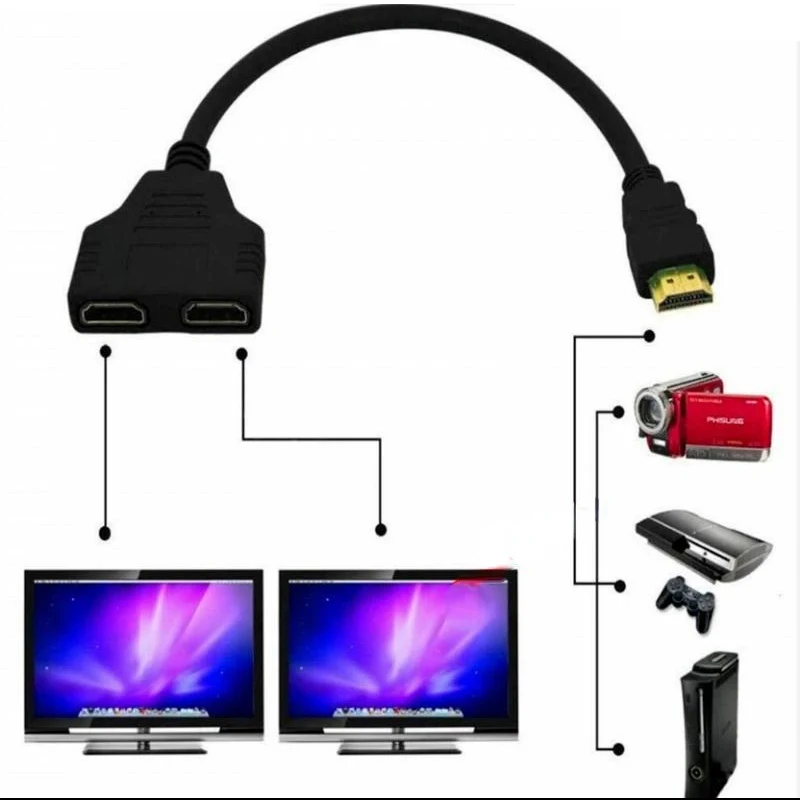 Hdmi Compatible Splitter Cable Video Switch Adapter Output Hub X Box Ps3 4 Dvd Hdtv Pc Laptop TV Hd 1080p 1 Input 2 - Image 3