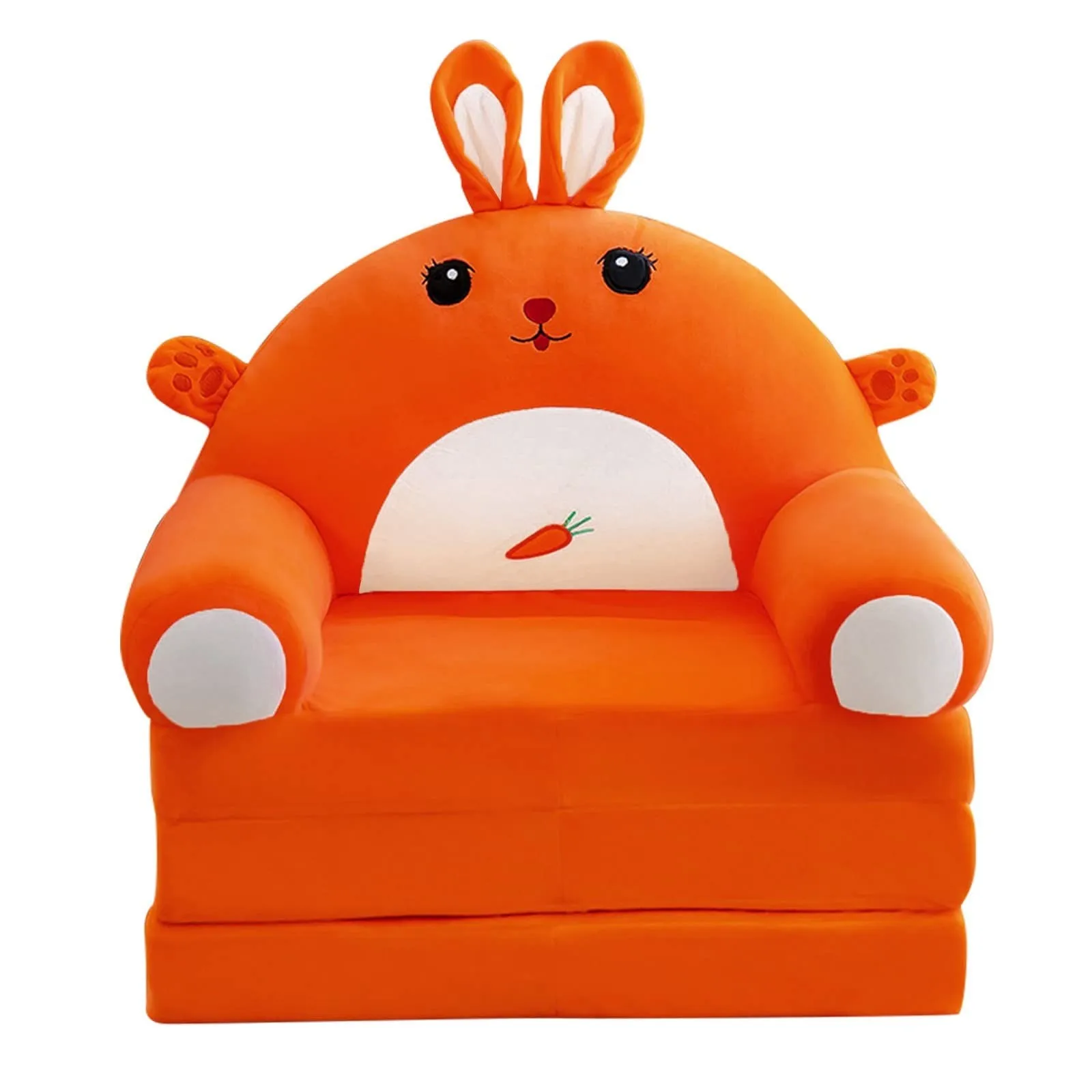 Plush Foldable Kids Sofa Backrest Armchair 2 In 1 Foldable Children Sofa Cute Cartoon Lazy Sofa Children Flip Open Sofa Bed For - Image 4