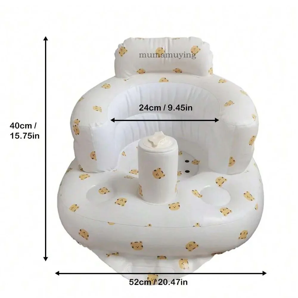 Infant Shining Baby Inflatable Sofa Children Puff Portable Bath Chairs PVC Multifunctional Seat Practice Sitting Bath Stool - Image 8