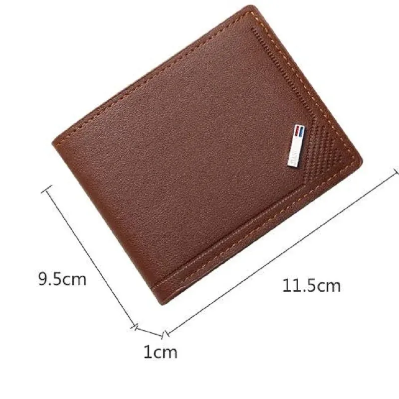 Men's leather short wallet thin wallet foldable minimalist soft leather wallet - Image 4