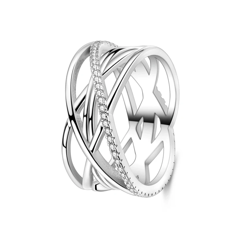 Rings For Women 925 Silver Color Zircon Winding Line Geometric Star Ring Engagement Wedding Romantic Valentine Fine Jewelry Gift - Image 14