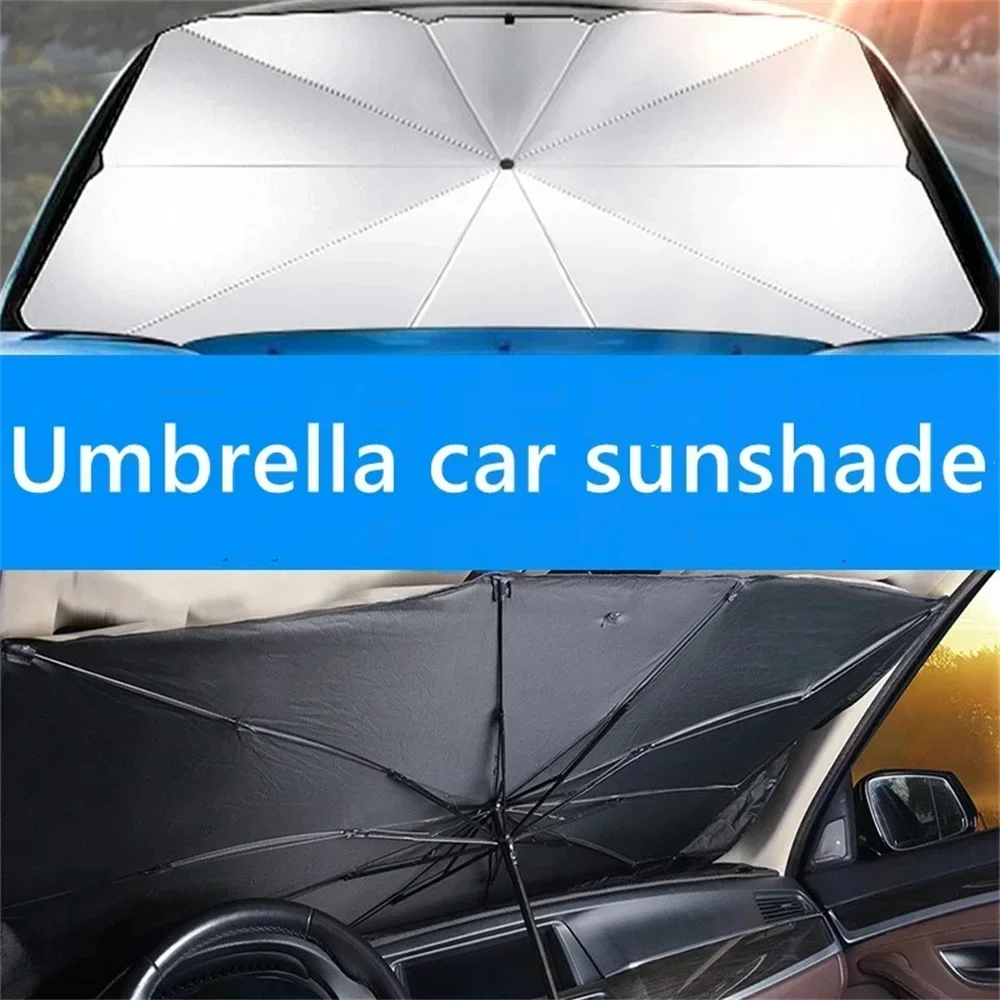 Rubber Sunshade Umbrella For Car Uv Protection Folding High Shading Car Umbrella Front Windshield High Shading Silver Sunshade - Image 3