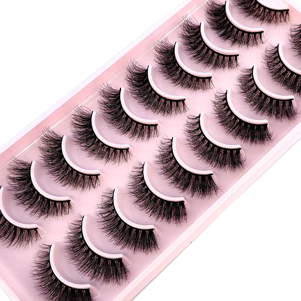 10 Pairs Faux Mink Eyelashes Handmade False Eyelashes Natural Nude Makeup Simulation Cross Messy Eye 3D Curly Eyelashes - Image 8