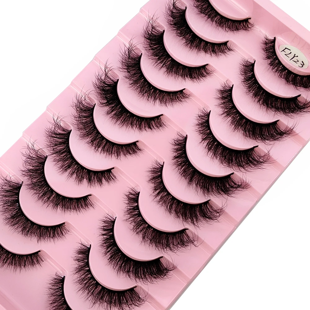 10 Pairs Faux Mink Eyelashes Handmade False Eyelashes Natural Nude Makeup Simulation Cross Messy Eye 3D Curly Eyelashes - Image 3