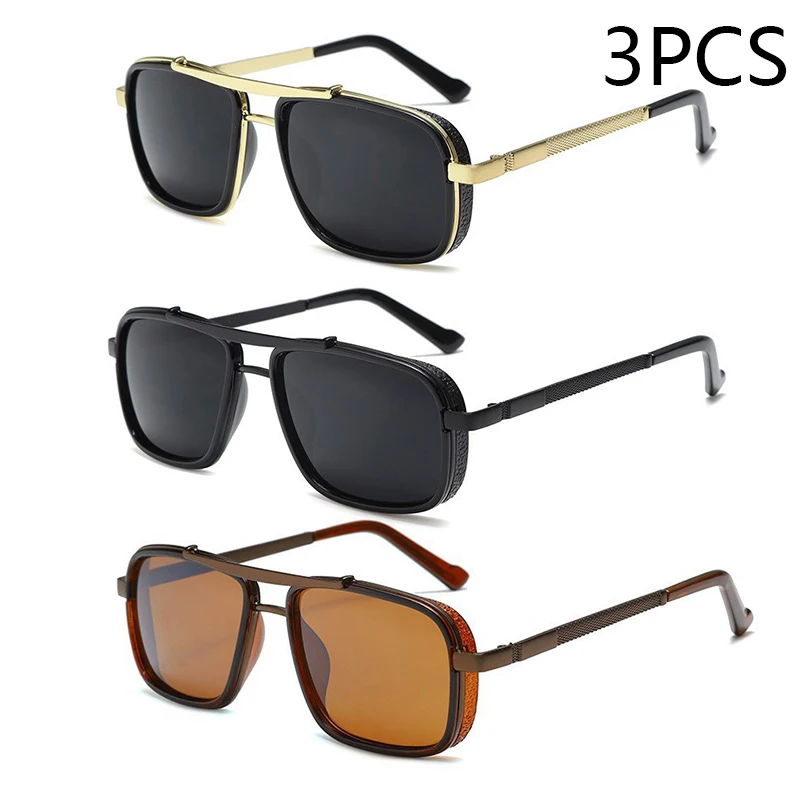 New Sunglasses Punk Sunglasses New Men's Square Uv400 Twin-beam Aviator Sunglasses - Image 8