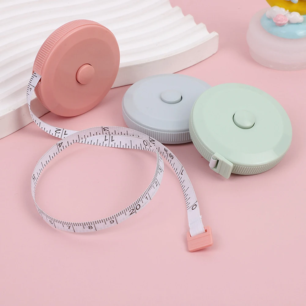 1PC/15PCS 1.5m Small Tape Measure Portable Student Soft Leather Three Measurement Clothes Automatic Recycling - Image 2