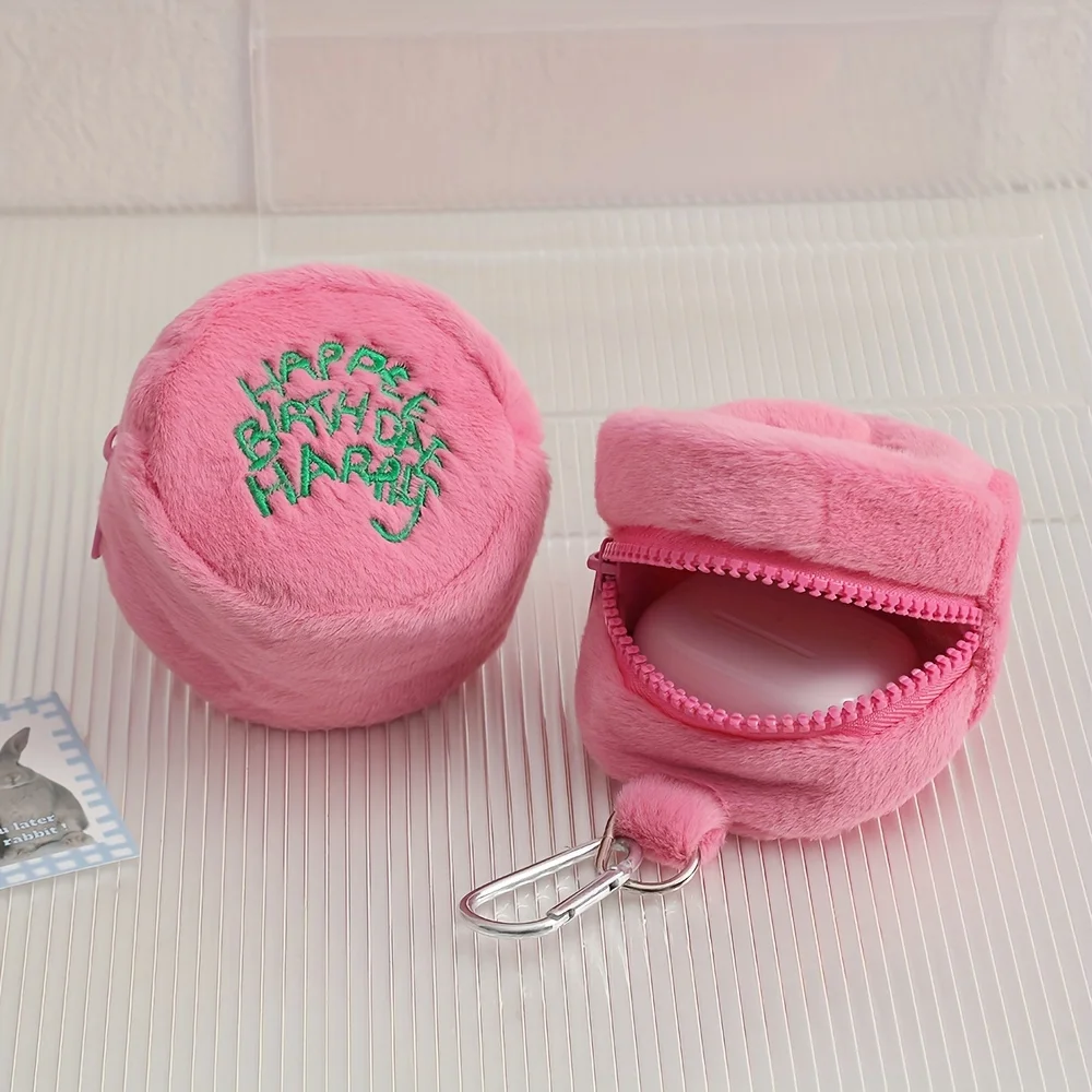 1pc Cute Plush Cosmetic Bag Portable Letter Embroidered Coin Purse Hanging Bag Perfect Lipstick Envelope ID Bag For Traveling - Image 5