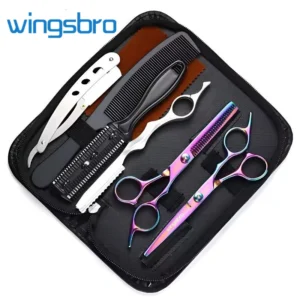 Hair Scissors 6.5" Stainless Hairdressing Scissors Barber Shop Hair Cutting Scissors Thinning Shears Haircut Set