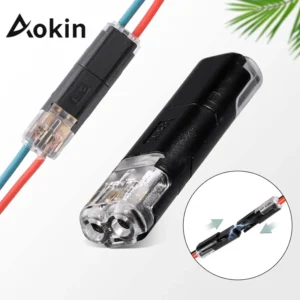 Aokin 10/20/50pcs Double-Wire Plug-in Connector Led Light Strip Connectors 2 Pin Led Strip Lights Connectors Low Voltage