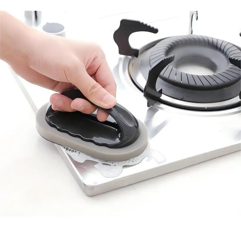 With Handle Emery Sponge Rub Magic Rub Suitable For Kitchen Countertops Wash Pot Bottom Black Dirt Wipe Chopping Board Home Wash - Image 3