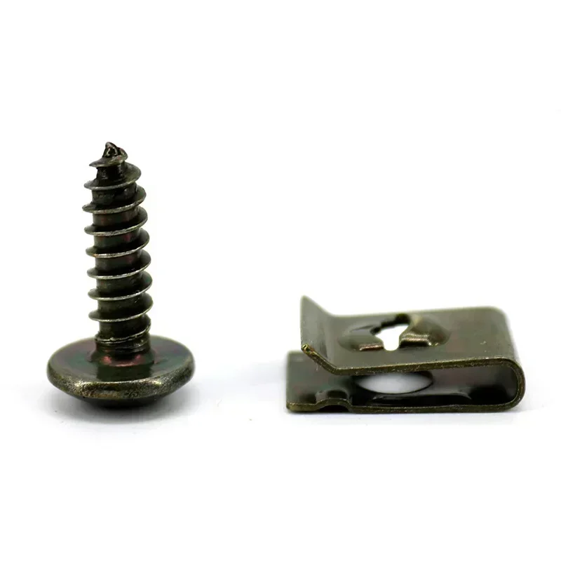Self Tapping Screws Metal Fastener Clip for Car Motorcycle U-Type Clip with Screw Anti-rust Protection Clip Screw Iron Sheet Kit - Image 3
