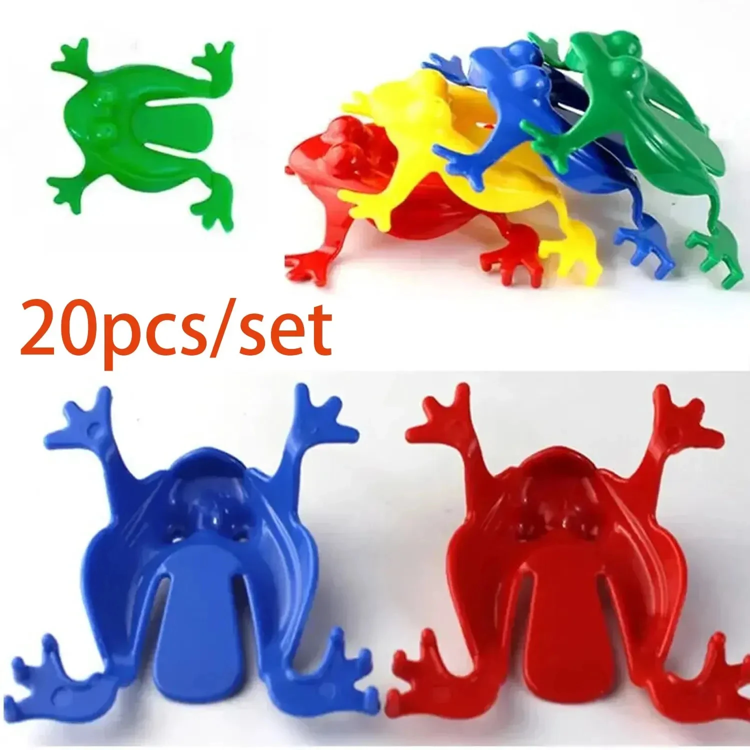 20/50pcs Solid Color Jumping Frog Plastic Bouncing Frog Jumping Frog Children Educational Toy,Gift for Kids Party Favors