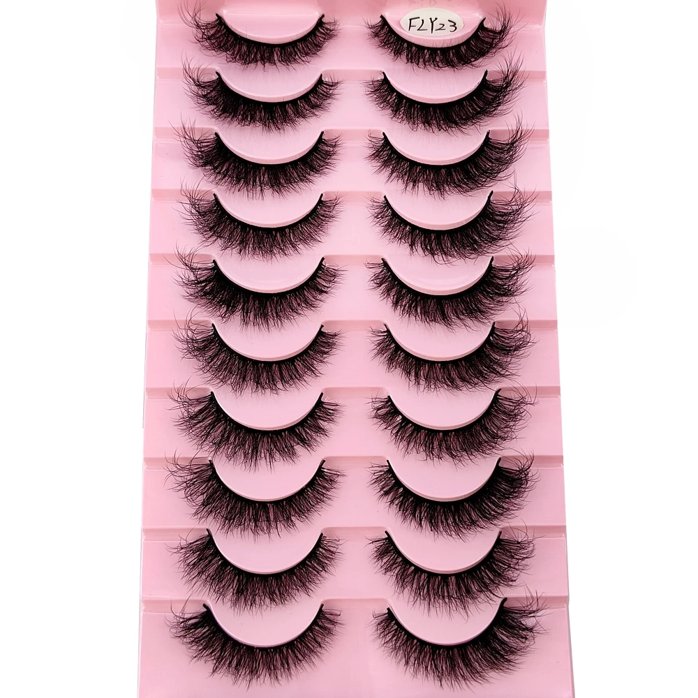 10 Pairs Faux Mink Eyelashes Handmade False Eyelashes Natural Nude Makeup Simulation Cross Messy Eye 3D Curly Eyelashes - Image 2