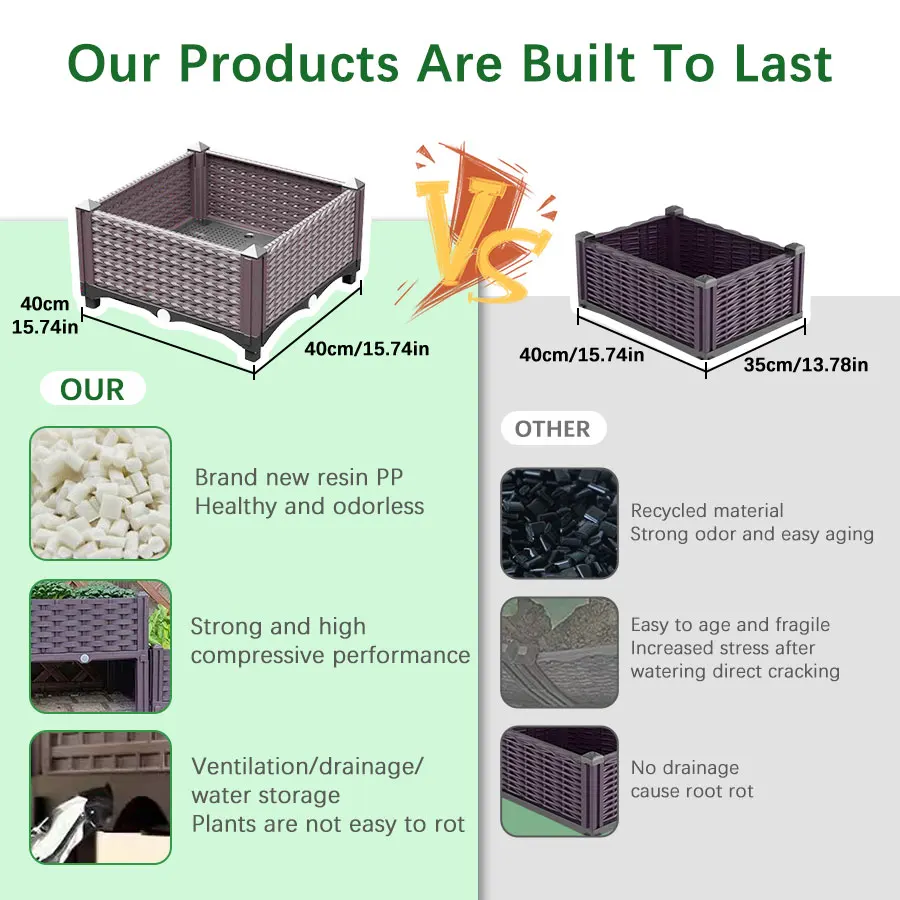 Plastic Large Flower Pot Box For Vegetable Planting Home Garden Decoration Pots For Plants Plant Pot Indoor Outdoor Planting Box - Image 6