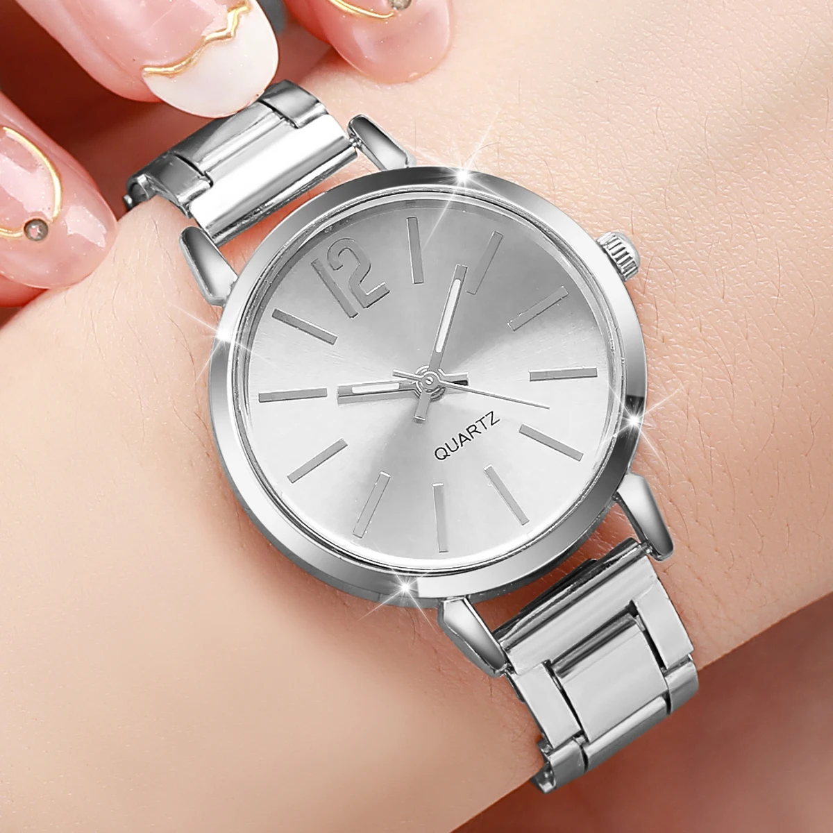 1/3PCS Fashion Women's Watches Stainless Steel Band Analog Quartz Watch Reloj Mujer(Without Box) - Image 4