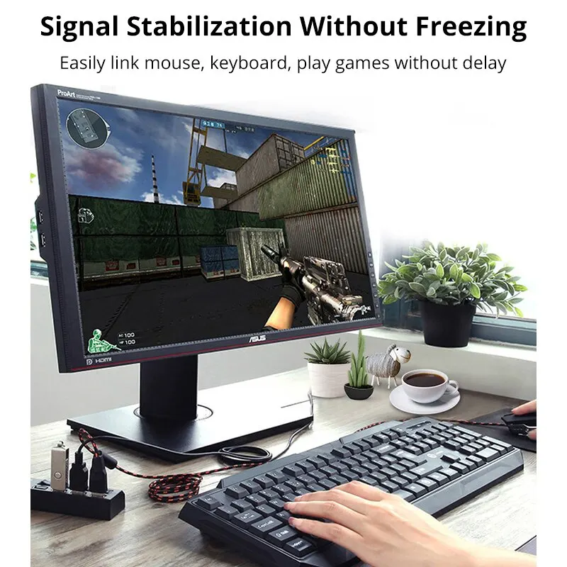 Coolcirc 7-Port USB 2.0 Switch Extension Hub - 1 to 7 USB Splitter for PC/Laptop/Desktop (Quick-Connect, Multi-Device Expansion) - Image 3