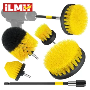 Electric Scrubber Grill Brush Kit 2/3.5/4'' Power Cleaning Brush for Car Bathroom Floor, Tub Shower Grout Nylon Attachments