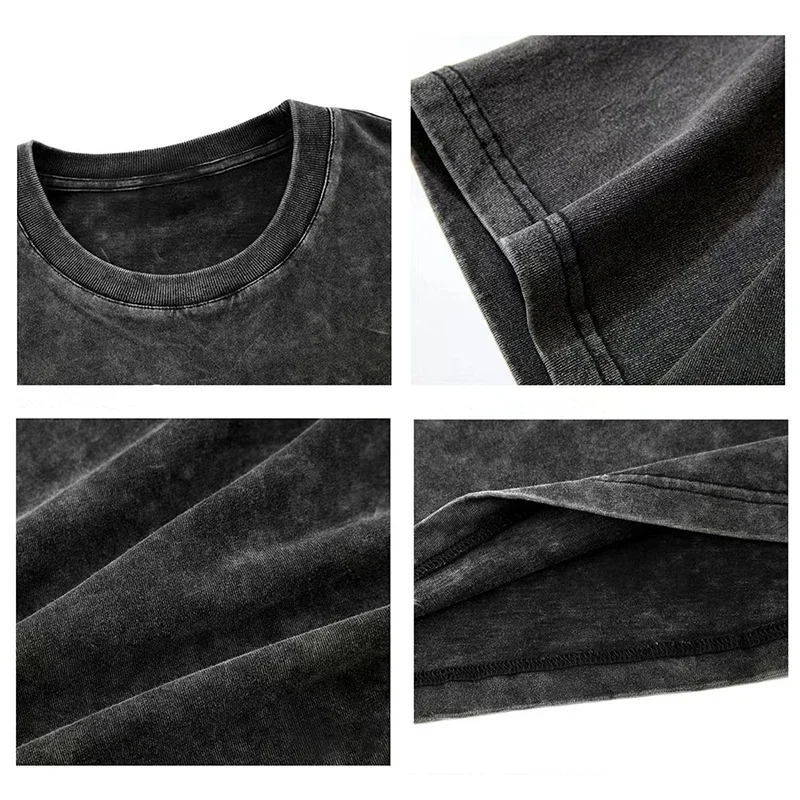 2025 Washed Vintage T-Shirts Street Hip Hop Retro Punk T Shirt women Harajuku Casual Cotton Short Sleeve Acid Wash TShirts tops - Image 4