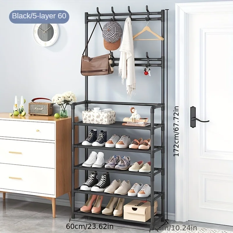 Simple Coat Rack With Shoe Storage Shelf Hallway Shelf For Storage Shoes Clothes Coat Hat Bag Umbrella Home Accessories - Image 5