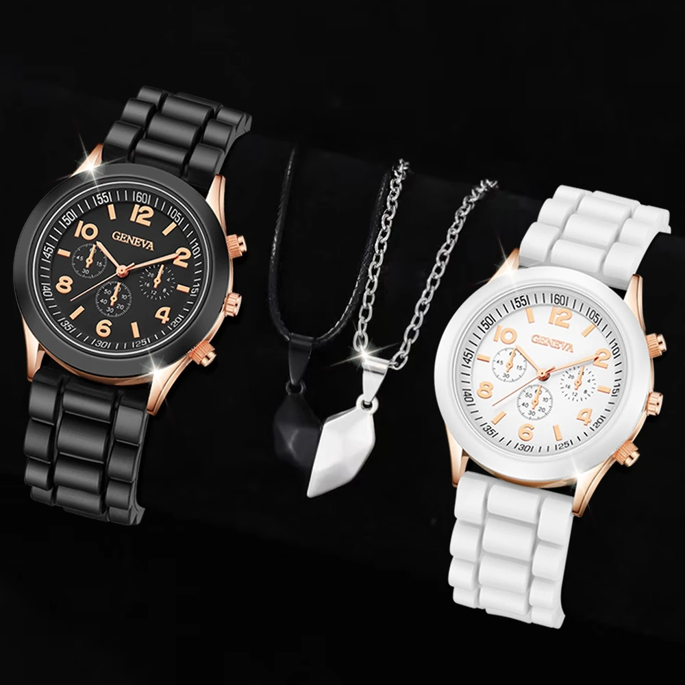 2Pcs Luxury Women's Watch Set Fashion Luxury Elegant Alloy Wristwatch Silicone Strap Couple Watch Men Quartz Holiday Gifts - Image 11