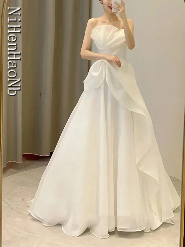 Robe De Mariee New Wedding Dresses Strapless Fashion Cheap Bride Dress Vestidos De Novia - Image 4