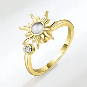 Unique Design With Personalized Rings Featuring Stars Moon Sun Sunflowers Dragonflies Fashionable Versatile Trendy For Women