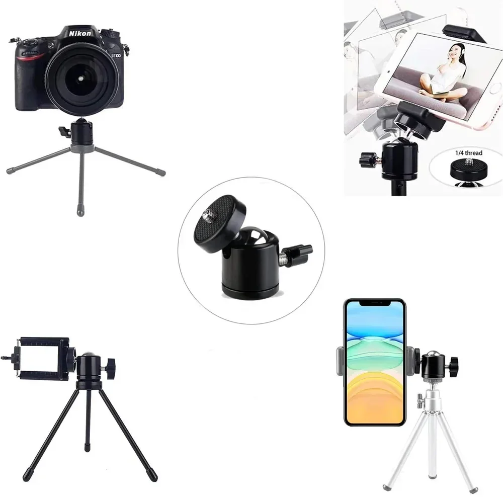 Hot Shoe 1/4 Screw Hole Tripod Mount Camera Head Adapter Ball Head with Lock LED Light Flash Bracket Holder For DSLR DV Cameras - Image 5