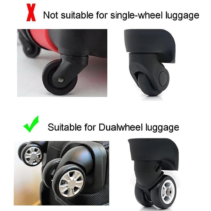 8pcs Luggage Roller Rubber Cover Silent Trolley Wheel Accessory Protective Cover Suitable for Dualwheel Luggage - Image 4