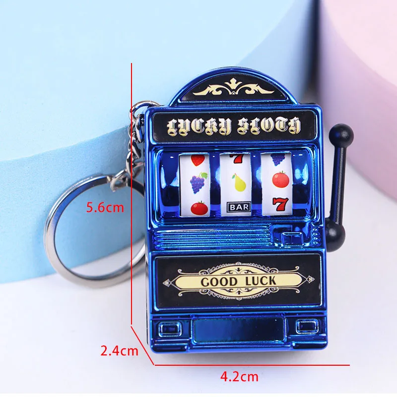 Fruit Slot Machine Keychain Lucky Charm Jackpot Keychains Mini Casino Pendant Bag Charm Novelty Gifts for Kids Adults - Image 2