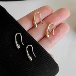 Silver Water Drop Shape Earrings for Women  Simple Temperament Ins Retro Jewelry Party Birthday Gifts