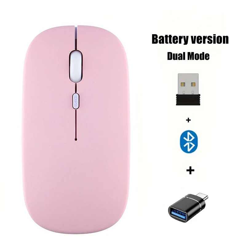 Portable Wireless Mouse Bluetooth-compatible 2.4GHz Dual Modes Computer Mice with Nano Receiver for Notebook PC Laptop Macbook - Image 10