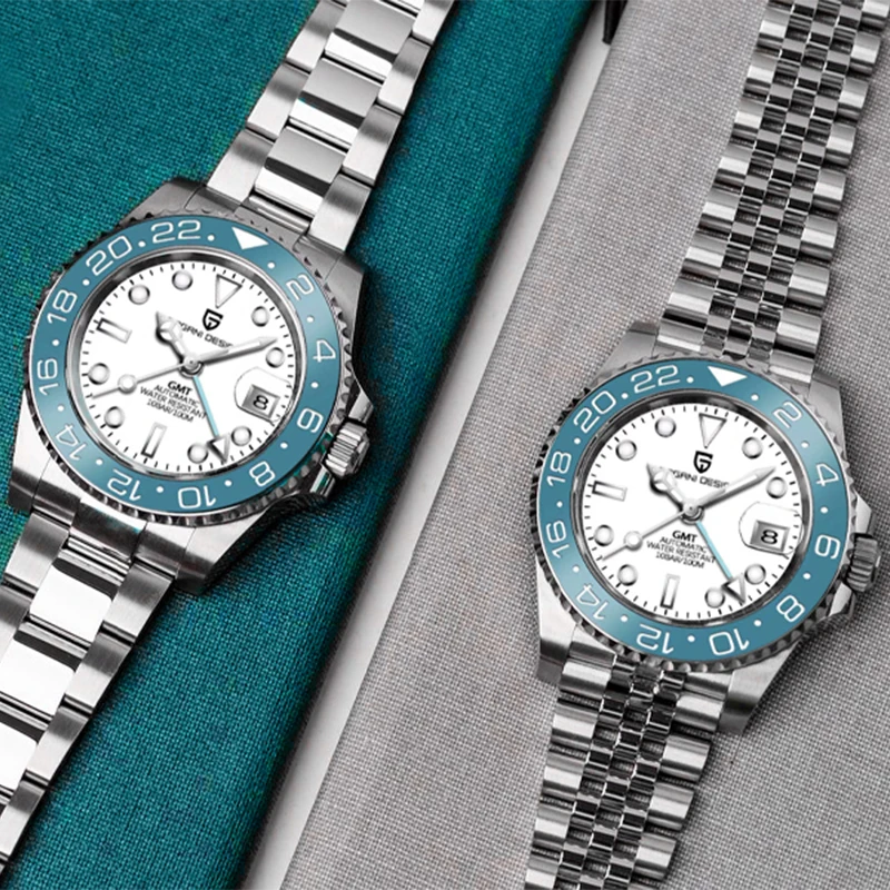 PAGANI DESIGN PD-1662 Luxury GMT Men Mechanical Wristwatch Sapphire Glass Stainless Steel 100M Waterproof Automatic Watches - Image 5