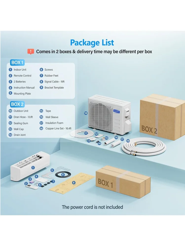 12000 BTU Wifi Enabled Mini Split Air Conditioner & Heater with Inverter, 21 SEER2 Energy Saving 115V Ductless Split AC U - Image 6