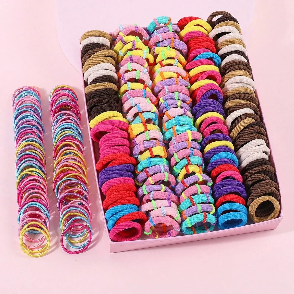250/300Pcs Girls Colorful Hair Bands Set Nylon Elastic Rubber Band Children Ponytail Holder Scrunchies Kids Hair Accessories - Image 2