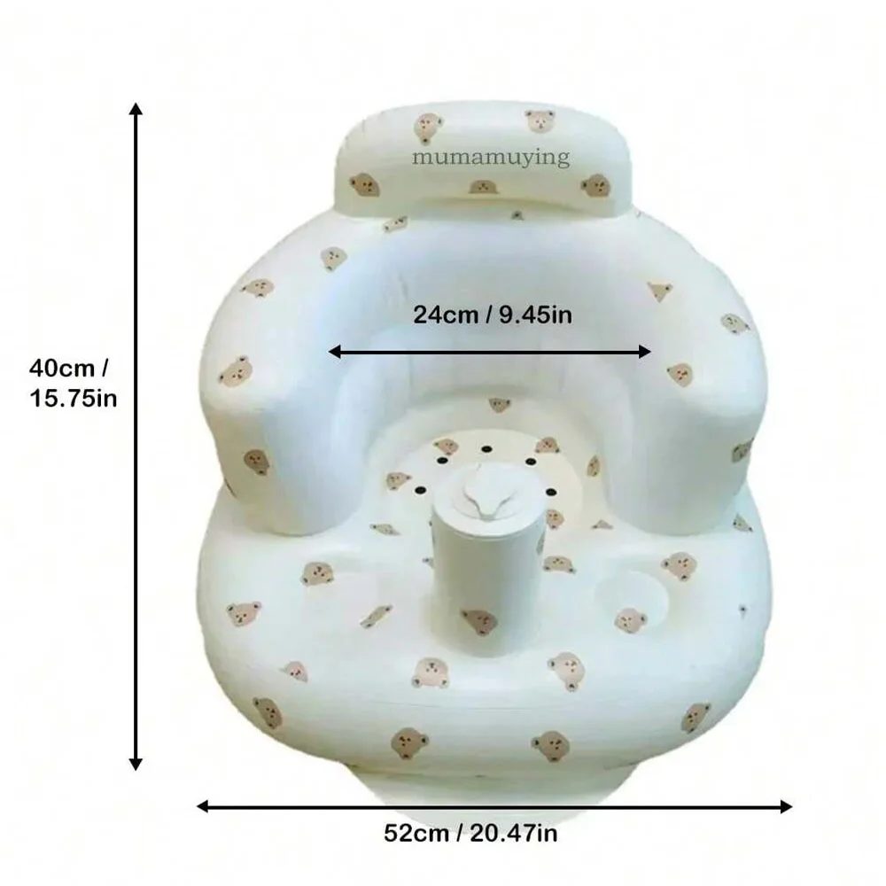 Infant Shining Baby Inflatable Sofa Children Puff Portable Bath Chairs PVC Multifunctional Seat Practice Sitting Bath Stool - Image 11