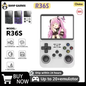 R36S Retro Handheld Video Game Console Linux System 3.5 Inch IPS Screen Portable Player 64GB GamesMultiple colors are available