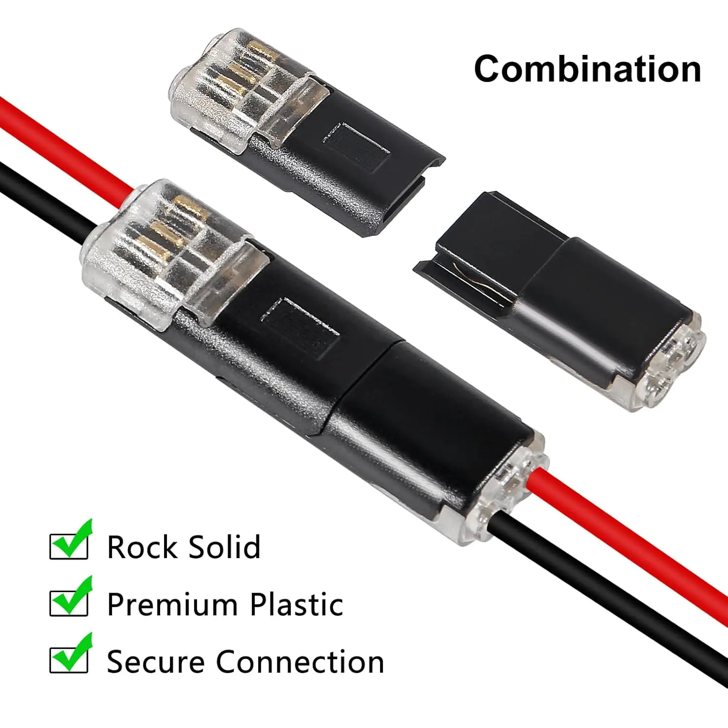 10/20/50 Pcs 2 Pin 2 Way Universal Compact No-Wire-Stripping Toolless Spring Wire Connectors Quick Splice Wire Connector - Image 4