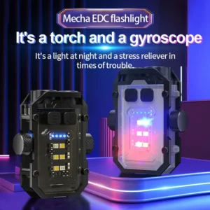 Mini LED Keychain Light Portable Magnetic EDC Flashlight Outdoor Camping Fishing Emergency Work Hat Clip Lamp With FingertipGyro