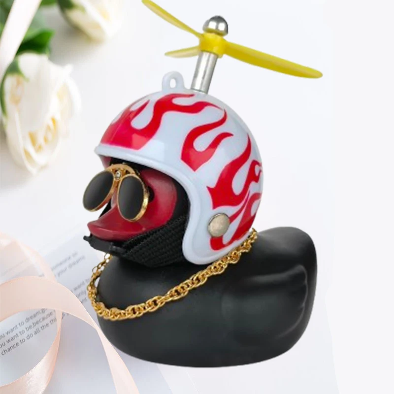 Car Duck With Helmet Broken Wind Pendant Small Yellow Duck Road Bike Motor Helmet Riding Cycling Accessories Without Lights - Image 12