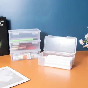 4pcs Storage Box Transparent Stationery Pen Children's Crayon Pen Bag Desktop Storage Organizing Storage Items