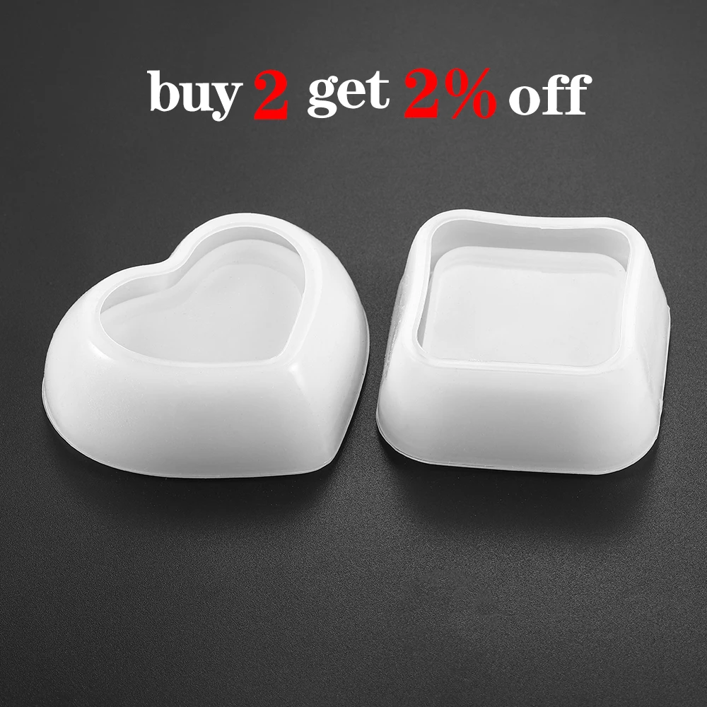 1pcs DIY Silicone Coaster Mold Square Heart Epoxy Casting Molds Making Craft Clay Resin Molds Jewelry Making Accessories - Image 2
