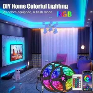 1-30M USB 5V LED Strip Lights With Bluetooth 24Keys Remote Control RGB Flexible Lamp Tape For Room Decoration TV Backlight Diode