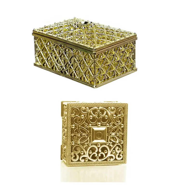 2 PCs Mini Treasure Storage Jewelry Box Silver-color Hollow Flower Pattern Jewelry Case Boxes for Necklace Earring Ring - Image 10